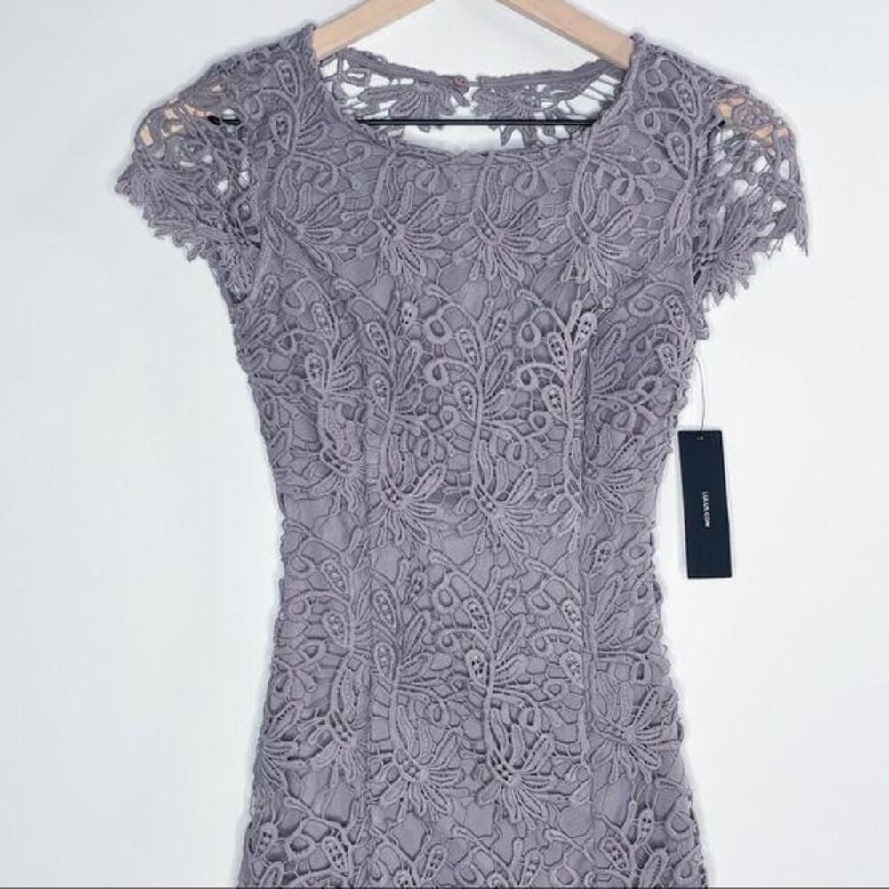 Lulu’s Hidden Talent Backless Open Back Lace Overlay Bodycon Shift Mini Dress - Picture 5 of 10